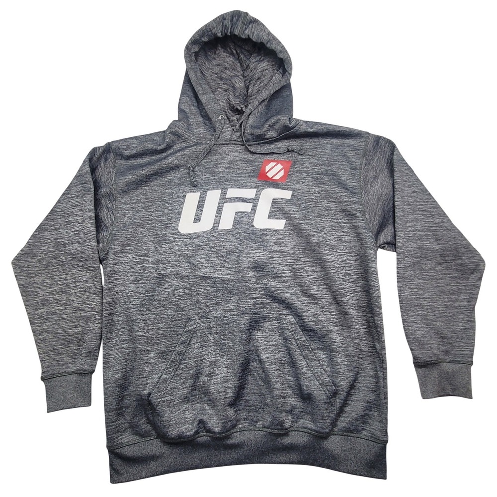 UFC Mens Gray Space Dye‎ Pullover Hoodie Logo Graphic MMA Sweatshirt XL